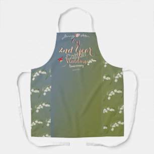 2nd Year Cotton Wedding Anniversary   Apron