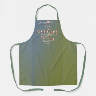2nd Year Cotton Wedding Anniversary   Apron