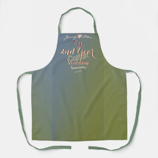 2nd Year Cotton Wedding Anniversary   Apron