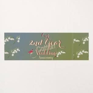 2nd Year Cotton Wedding Anniversary Yoga Mat