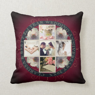 2nd Yr. Wedding Anniversary Smokey Purple Cotton Cushion