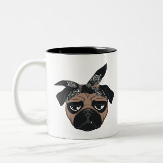2pac Pug Two-Tone Coffee Mug