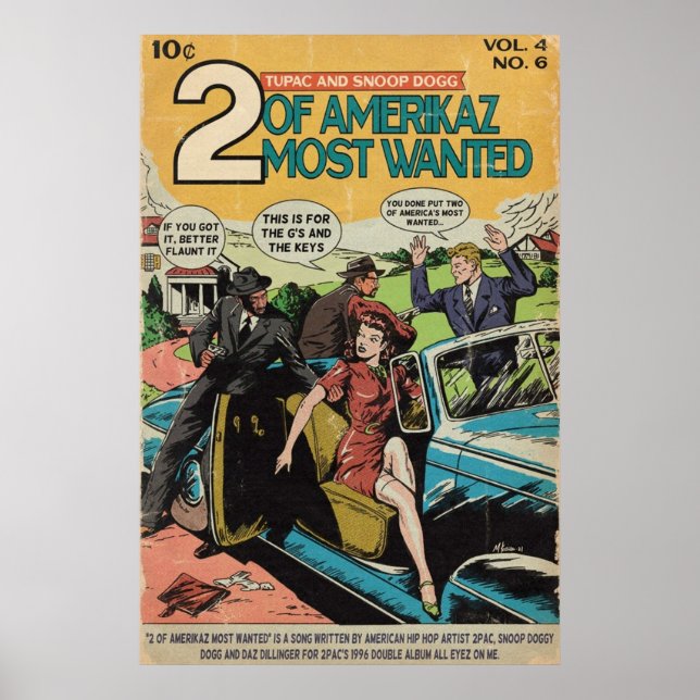 2pac  Snoop  2 Of Amerikaz Most Wanted Comic Book  Poster (Front)