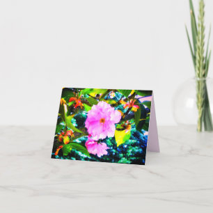 2PINK BLOSSOMS GREETING CARD