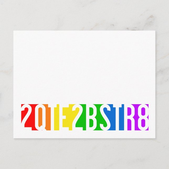 2QTE2BSTR8 postcard, customise Postcard (Front)
