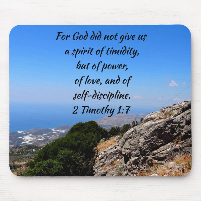2Timothy 1:7 Spirit Of Timidity Custom Bible Verse Mouse Mat (Front)