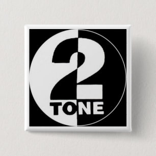 2tone 15 cm square badge