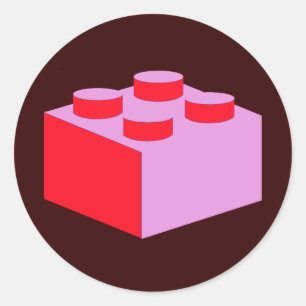 2x2 Brick by Customise My Minifig Classic Round Sticker