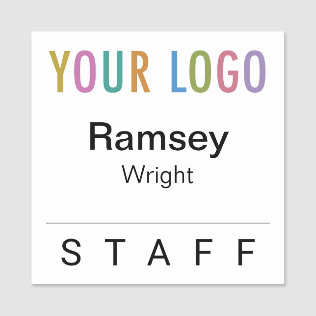 2x2 Staff Name Badge Event Logo Pin or Magnetic (Front)
