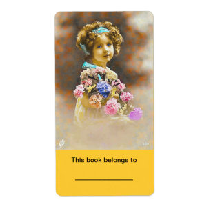 2x3 3/4" Bookplate (ex libris) Stickers Vintage