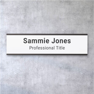 2x8 Self Adhesive Name Plate for Office Door White