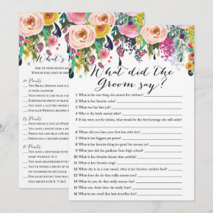 2x Games Garden Bridal Shower Game 5x7 Invitation