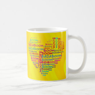 2x Heart Badaboom yellow waves Coffee Mug