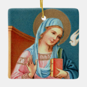2x Mary, from F. Lippi’s Annunciation (Detail) Ceramic Ornament