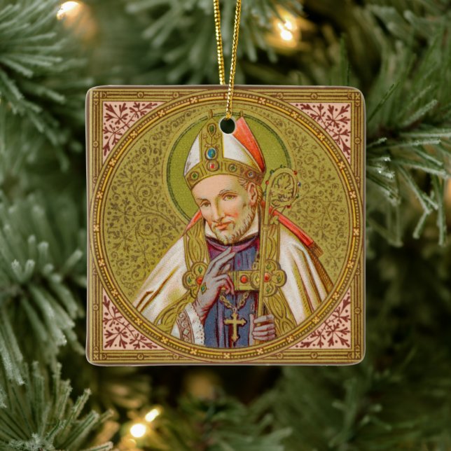 2x St. Alphonsus Liguori (SNV 02) (Square) Ceramic Ornament (Tree)