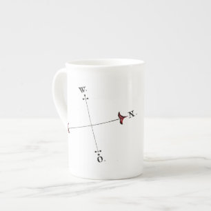 2yo - maps of norway – compass rose bone china m mug
