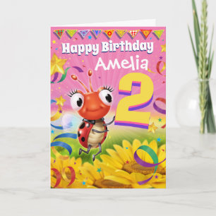 2yrs Custom birthday card Little Ladybug range