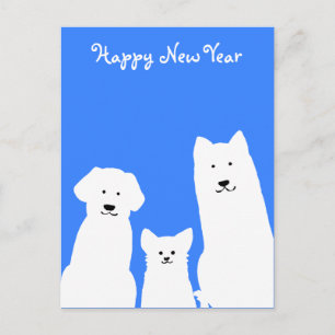 3匹の犬シルエット 年賀状(縦) HOLIDAY POSTCARD