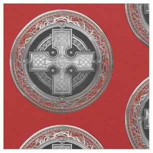 [300] Ancient Celtic Sacred Silver Knot Cross Fabric