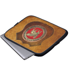 [300] Assyrian Winged Lion - Gold Lamassu Laptop Sleeve