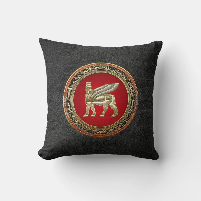[300] Babylonian Winged Bull Lamassu [3D] Cushion (Front)