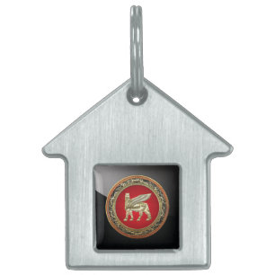 [300] Babylonian Winged Bull Lamassu [3D] Pet Name Tag