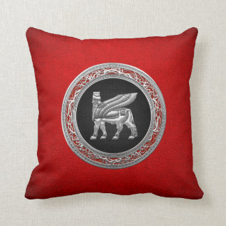 [300] Babylonian Winged Bull [Silver] [3D] Cushion