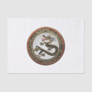 [300] Black and Gold Sacred Eastern Dragon Tissue Paper