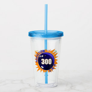 300 Bowling Game with Ball & Graphics Acrylic Tumbler