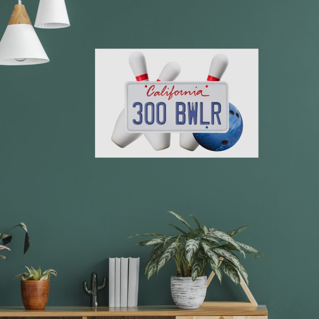 300 BWLR California Plate, Bowling Wall Art (Living Room 1)