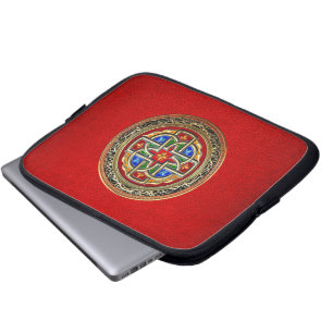 [300] Celtic Cross [Gold+Enamel] Laptop Sleeve