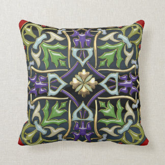 [300] Celtic Cross [Gold with Black Enamel] Cushion