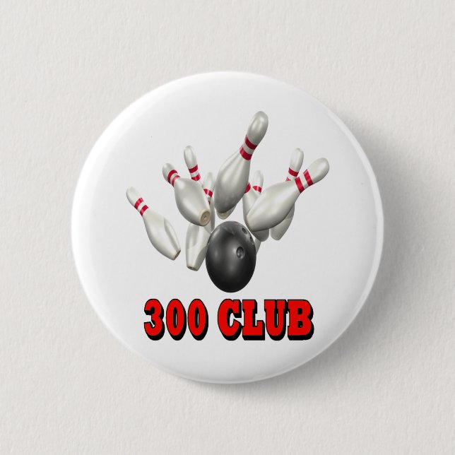 300 Club Bowling 6 Cm Round Badge (Front)