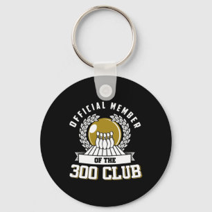 300 Club Bowling Shirt 300 Game Bowler Gift  Key Ring