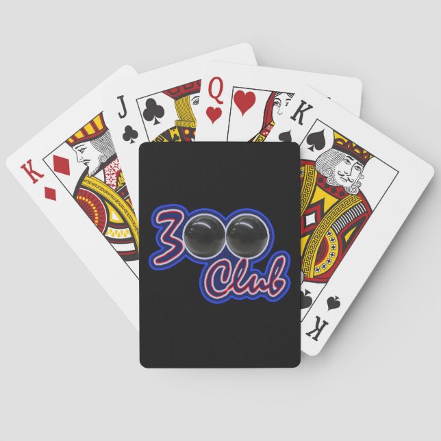 300 CLUB - PERFECT GAME IN BOWLING (BLUE) PLAYING CARDS (Back)