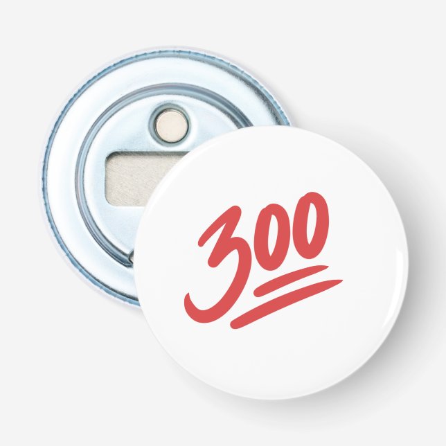 300 Emoji | Bowling Perfect Game Score Bottle Opener (Front)