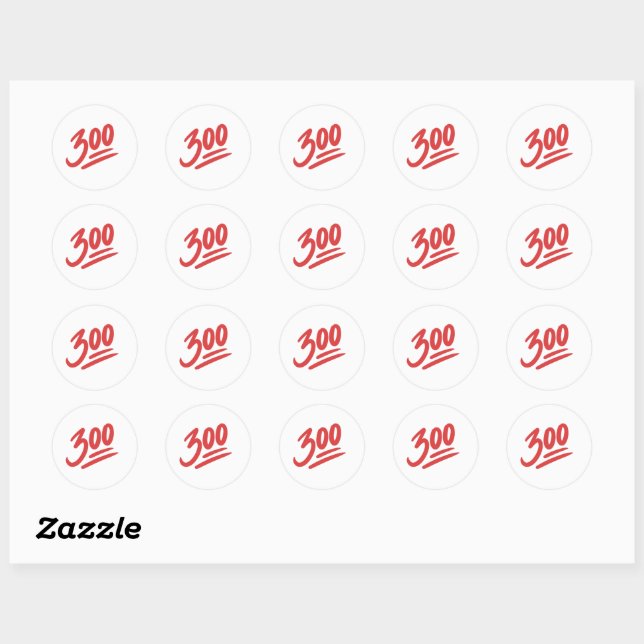 300 Emoji | Bowling Perfect Game Score Classic Round Sticker (Sheet)