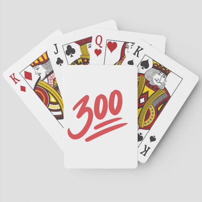 300 Emoji | Perfect Score Bowling Game Sports Playing Cards (Back)