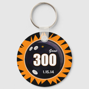 300 Game Orange & Black Key Ring