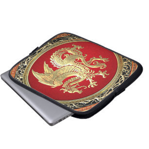 [300] Icelandic Dragon, Landvættir [Gold] Laptop Sleeve