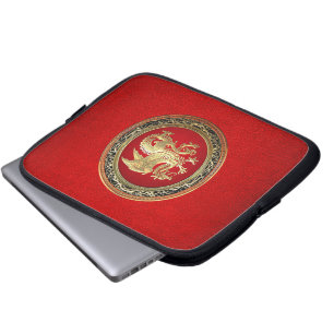 [300] Icelandic Dragon, Landvættir [Gold] Laptop Sleeve