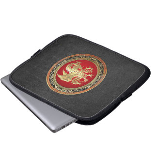 [300] Icelandic Dragon, Landvættir [Gold] Laptop Sleeve