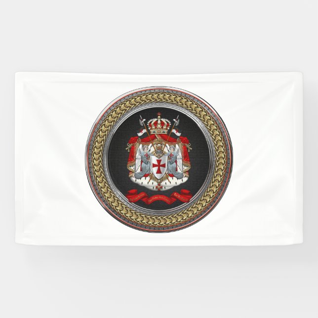 [300] Knights Templar Coat of Arms Banner (Horizontal)