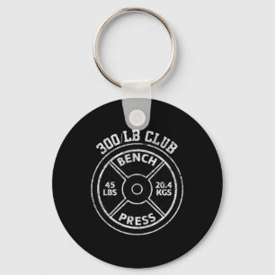 300 Lbs Pound Bench Press Club Gym Weightlifting P Key Ring