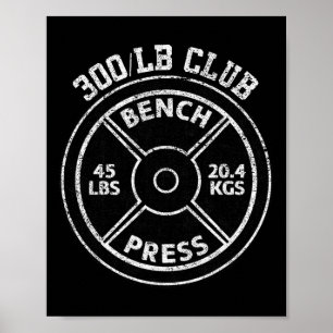 300 Lbs Pound Bench Press Club Gym Weightlifting P Poster