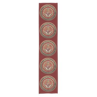 [300] Master Mason - Gold Square & Compasses Short Table Runner