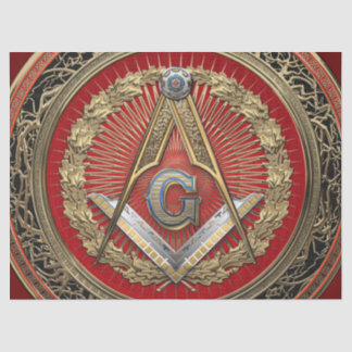 [300] Master Mason - Gold Square & Compasses Tissue Paper