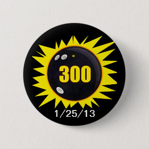 300 Perfect Game 6 Cm Round Badge