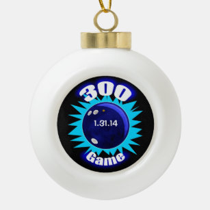 300 Perfect Game Blues Ceramic Ball Christmas Ornament