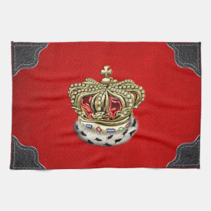 [300] Prince [King] Royal Crown [Fur+Gold][Red] Tea Towel